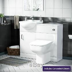 450 mm Cloakroom Basin Vanity Sink Unit & Back To Wall Toilet Suite Debra