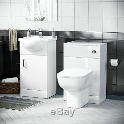 450 mm Cloakroom Basin Vanity Sink Unit & Back To Wall Toilet Suite Debra