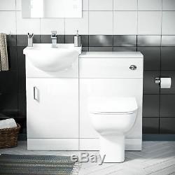 450 mm Cloakroom Basin Vanity Sink Unit & Back To Wall Toilet Suite Ingersly