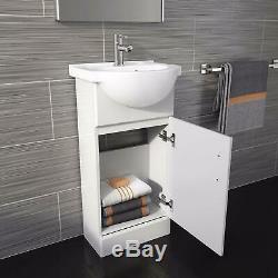 450 mm Cloakroom Basin Vanity Sink Unit & Back To Wall Toilet Suite Ingersly