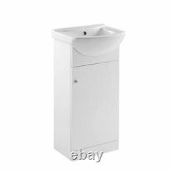 450mm Bathroom Vanity Cloakroom Unit with Back to Wall Unit & Toilet Pan