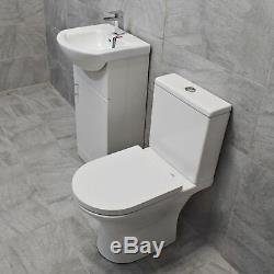 450mm Vanity Unit + Toilet Option Cloakroom Set Basin Sink Bathroom Suite + Tap