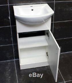 450mm Vanity Unit + Toilet Option Cloakroom Set Basin Sink Bathroom Suite + Tap