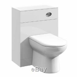 500/200 WC Vanity Unit Bathroom Compact Back to Wall Furniture White High Gloss