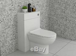 500/200 WC Vanity Unit Bathroom Compact Back to Wall Furniture White High Gloss