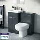 500mm Grey Vanity Cabinet And Wc Unit With Back To Wall Wc Toilet Afern