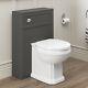 500mm Traditional Graphite Grey Slimline Back To Wall Unit & Toilet Pan Seat Wc