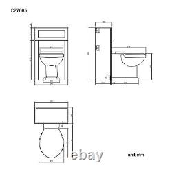 500mm Traditional Graphite Grey Slimline Back To Wall Unit & toilet Pan seat Wc