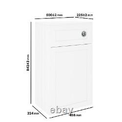 500mm Traditional Matt White Back To Wall Unit & toilet Pan seat Wc