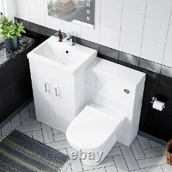 500mm Vanity Basin Unit & WC Unit and Back to Wall Toilet Pan Soft Close Nanuya