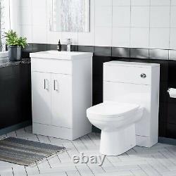 500mm Vanity Basin Unit & WC Unit and Back to Wall Toilet Pan Soft Close Nanuya