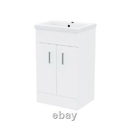 500mm Vanity Basin Unit & WC Unit and Back to Wall Toilet Pan Soft Close Nanuya