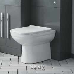 500mm Vanity Basin Unit & WC Unit and Back to Wall Toilet Pan Soft Close Nanuya