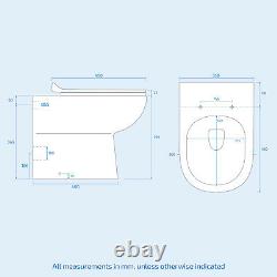 500mm Vanity Basin Unit & WC Unit and Back to Wall Toilet Pan Soft Close Nanuya