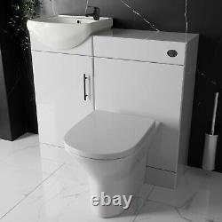 500mm Vanity Unit Basin Back to Wall Toilet Cistern Black Plate Tap & Waste