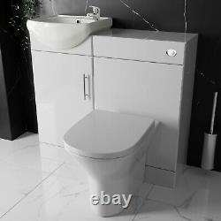 500mm Vanity Unit Basin Back to Wall Toilet Cistern Chrome Plate Tap & Waste