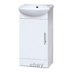 500mm Vanity Unit Basin Back to Wall Toilet Cistern Chrome Plate Tap & Waste