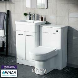 500mm White Vanity Cabinet with WC Unit And BTW Back To Wall Toilet Amie