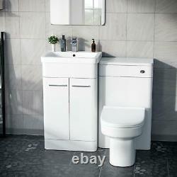 500mm White Vanity Cabinet with WC Unit And BTW Back To Wall Toilet Amie