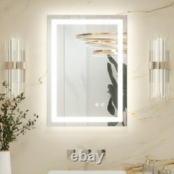 50x70cm Bathroom Mirror with Led Lights Antifog Vanity Mirror Back and Frontlit