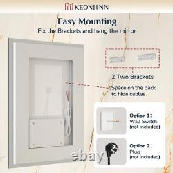 50x70cm Bathroom Mirror with Led Lights Antifog Vanity Mirror Back and Frontlit