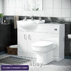 550 mm Cloakroom Basin Vanity Cabinet & Back To Wall WC Toilet Suite Debra