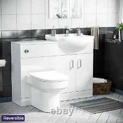 550 mm Cloakroom Basin Vanity Cabinet & Back To Wall WC Toilet Suite Debra