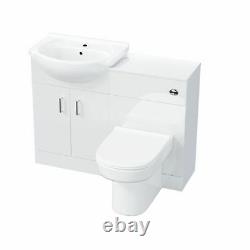 550 mm Cloakroom Basin Vanity Cabinet & Back To Wall WC Toilet Suite Debra
