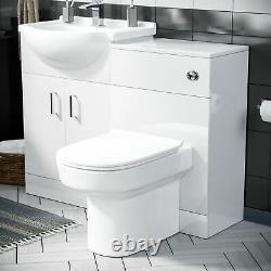550 mm Cloakroom Basin Vanity Cabinet & Back To Wall WC Toilet Suite Ingersly