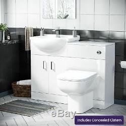 550 mm Cloakroom Basin Vanity Sink Unit & Back To Wall Toilet Suite Ingersly