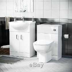 550 mm Cloakroom Basin Vanity Sink Unit & Back To Wall Toilet Suite Ingersly