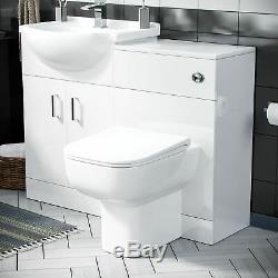 550 mm Cloakroom Basin Vanity Sink Unit & Back To Wall Toilet Suite Ingersly