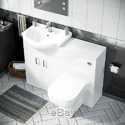 550 mm Cloakroom Basin Vanity Sink Unit & Back To Wall Toilet Suite Ingersly