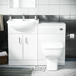 550 mm Cloakroom Basin Vanity Sink Unit & Back To Wall Toilet Suite Ingersly