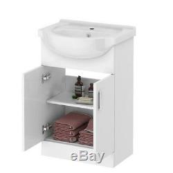 550 mm Cloakroom Basin Vanity Sink Unit & Back To Wall Toilet Suite Ingersly