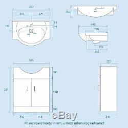 550 mm Cloakroom Basin Vanity Sink Unit & Back To Wall Toilet Suite Ingersly