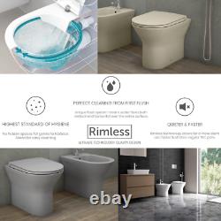 550mm Cloakroom Suite Vanity Unit Basin RAK Back to Wall RIMLESS Toilet Cistern