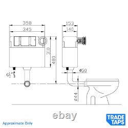 550mm Cloakroom Suite Vanity Unit Basin RAK Back to Wall RIMLESS Toilet Cistern