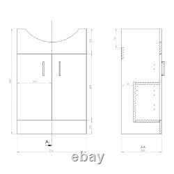 550mm Cloakroom Suite Vanity Unit Basin RAK Back to Wall RIMLESS Toilet Cistern