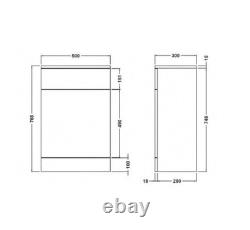 550mm Gloss Grey Vanity Unit & Basin + 500mm WC Toilet Unit Set Bathroom