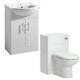 550mm Vanity Basin Sink Unit Cabinet & 500 Back To Wall Wc Pan