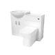 550mm White Vanity Unit With Wc Unit & Rimless Back To Wall Toilet