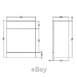 600 / 330mm WC Unit Bathroom Cloakroom Vanity Back to Wall Furniture White Gloss