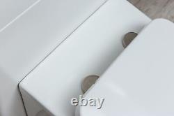 600 Bathroom Vanity Unit White Gloss WC & Back to Wall WC Toilet Pan & Cistern
