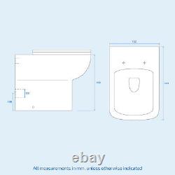 600mm 2 Drawer Basin Vanity Cabinet, WC Unit & Back to Wall Toilet Set Lyndon