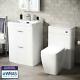 600mm 2 Drawer White Basin Vanity Cabinet + Wc Back To Wall Toilet Suite Artum