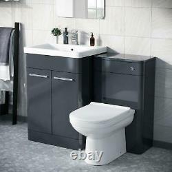 600mm Anarthrite Vanity Basin Cabinet with WC Back To Wall Toilet Unit Amie