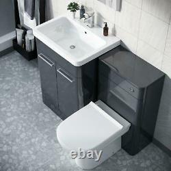 600mm Anarthrite Vanity Basin Cabinet with WC Back To Wall Toilet Unit Amie