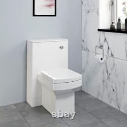 600mm Bathroom Vanity Unit Basin Concealed Cistern Square Toilet WC Gloss White