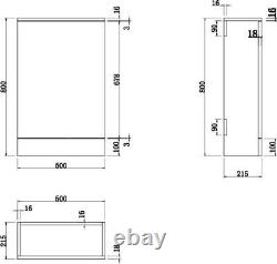 600mm Bathroom Vanity Unit Basin Concealed Cistern Square Toilet WC Gloss White